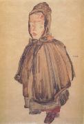 Egon Schiele Girl with Hood (mk12) Sweden oil painting artist